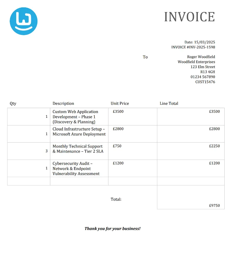 Output Invoice Document